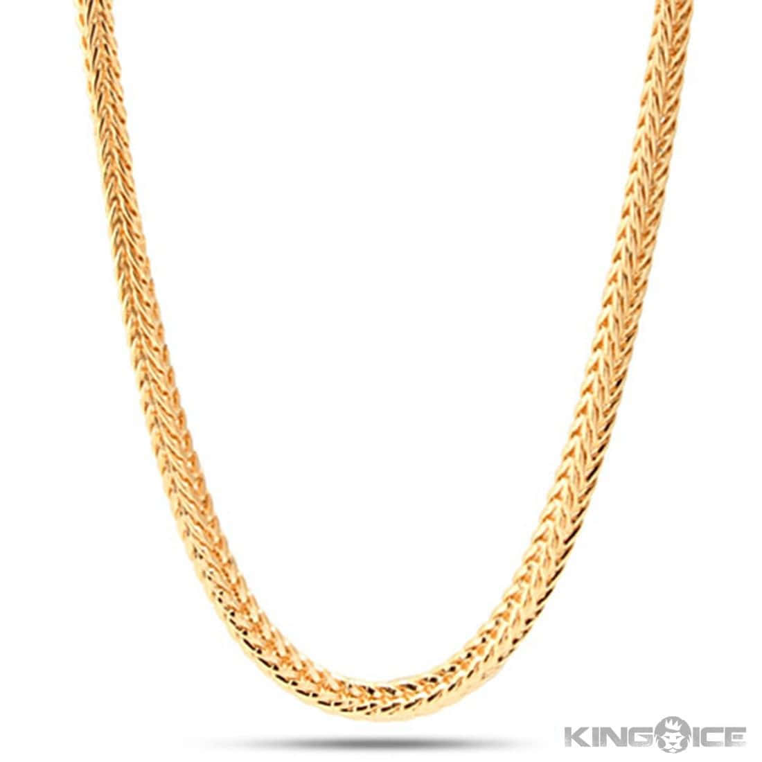 10mm Yellow 18k gold plated chain men's necklace 50cm